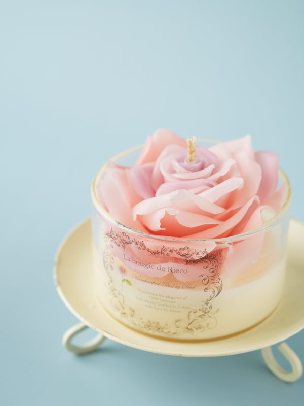 Lα bougie de Rieco - Rose en Verre